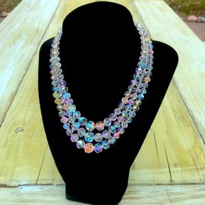 Vintage Crystal Glass Necklace